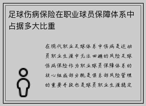 足球伤病保险在职业球员保障体系中占据多大比重